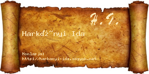 Harkányi Ida névjegykártya